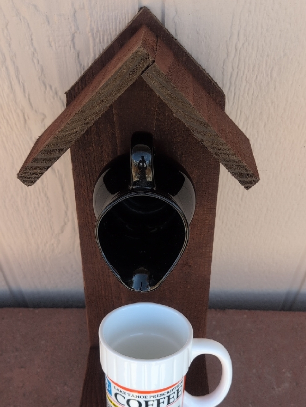 Rustic Wooden Handmade Bird Feeder Take Your Meds - Picture 6 of 16